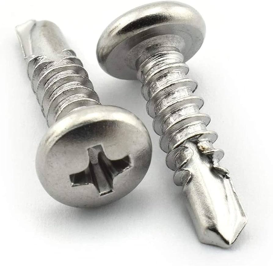 Picture of Brighton Best 040843 1/4"-14X3 1/2",(Ft) Pan Head Phil,#3 Point Bsd Self Drilling Screws Hardened Stainless Steel 410